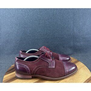 Brian Dales Mens Red Suede Oxford Derbys Shoes Made in Italy Sz 45 US 12